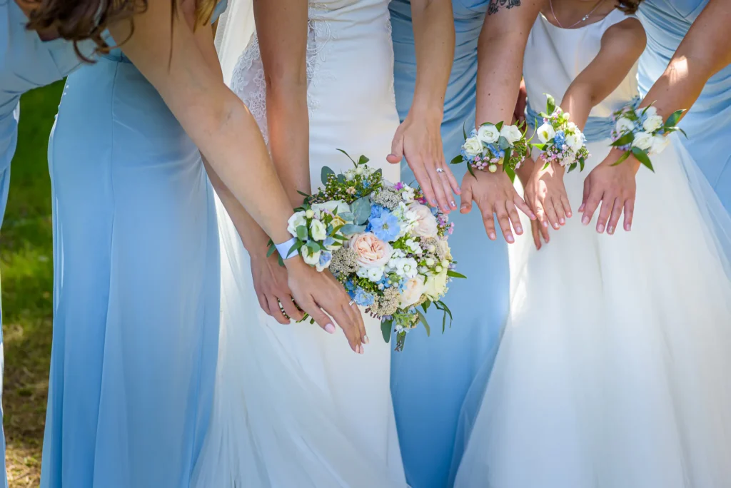Angharad & Lewis Wedding-1169 The bridesmaid's bouquets, captured by Dick Lloyd Photography