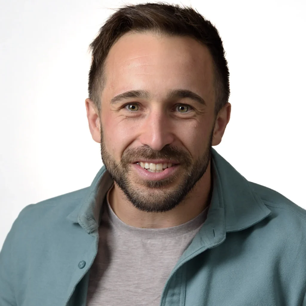 Corporate headshots in Harrogate - man casually dressed - crisp white background